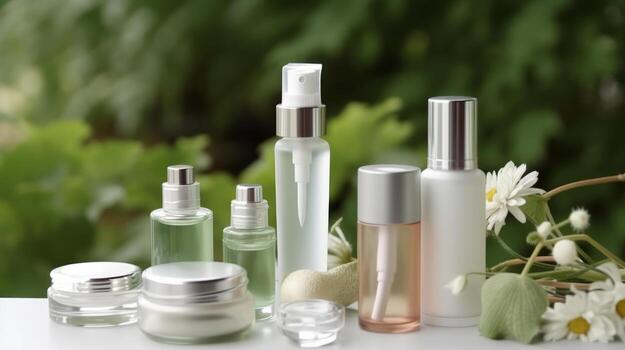 natural-cosmetic-background-illustration-ai-generative-free-photo